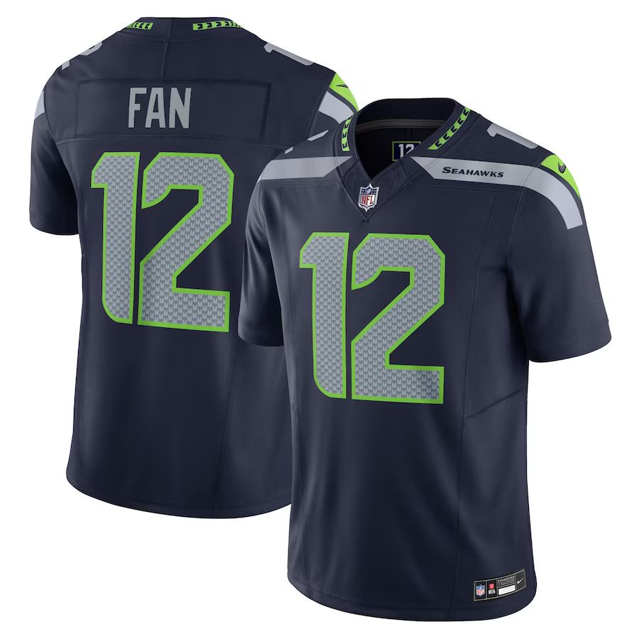 Men Seattle Seahawks 12 Fan Nike College Navy Vapor F.U.S.E. Limited NFL Jersey